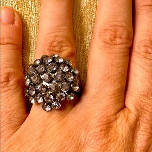 VINTAGE Crystal Stretch Cocktail Ring-OS